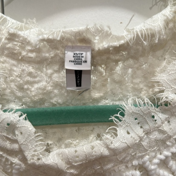 Lord & Taylor White Sheer Lace Top - Picture 4 of 4